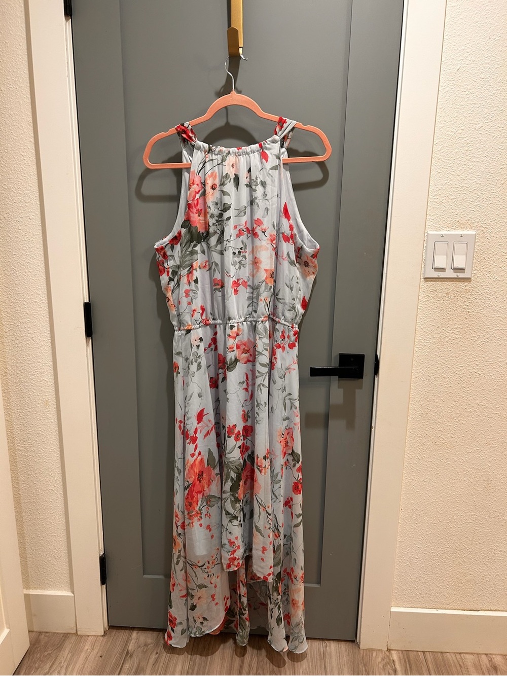 INC International Concepts Pale Blue Floral Midi Dress